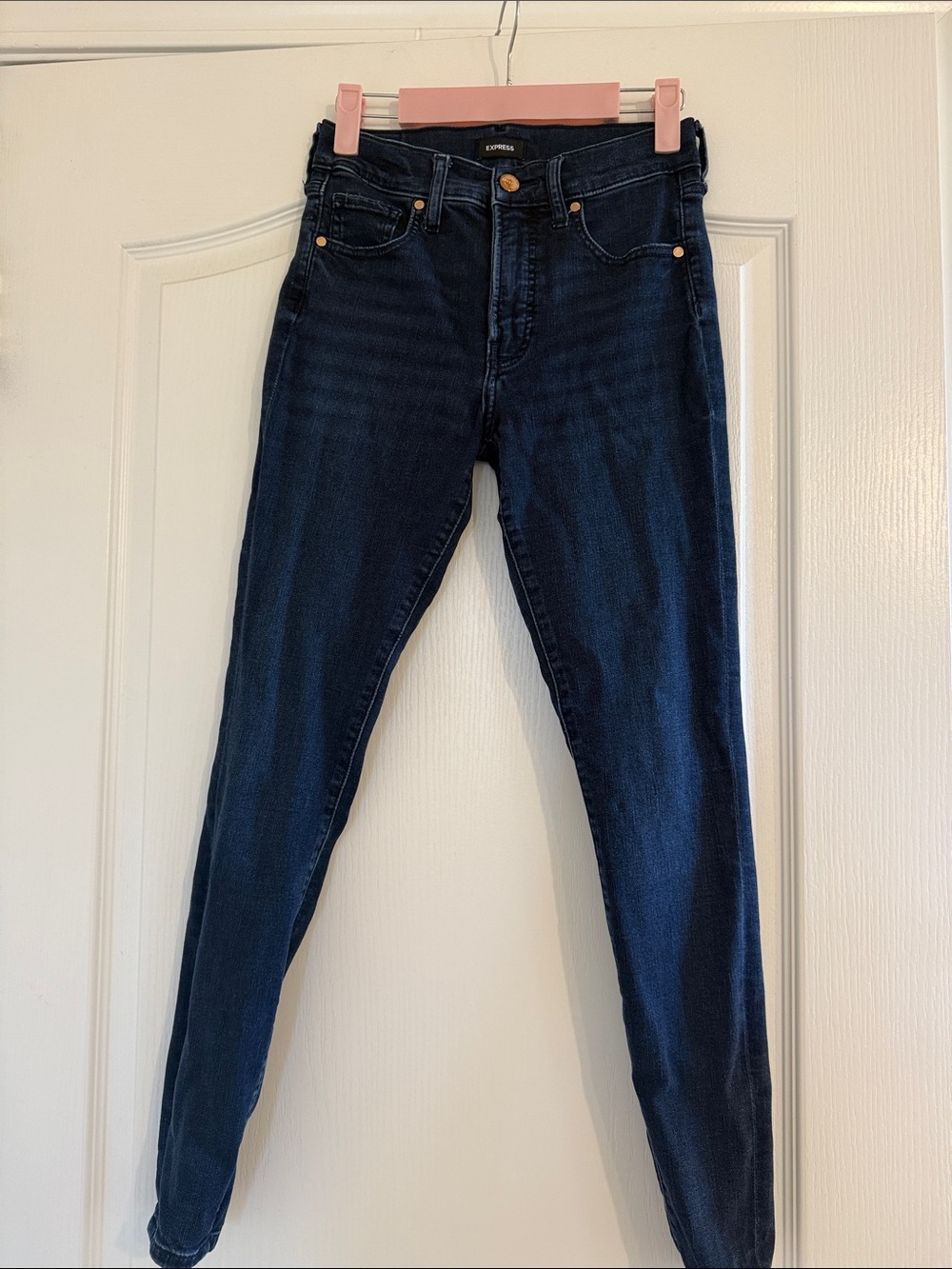 Express Dark Indigo High-Rise Skinny Jeans